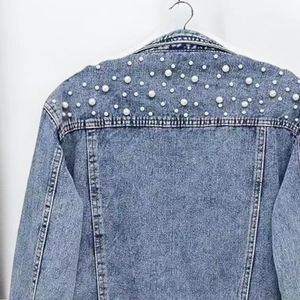 Women Loose Distressed Denim Jackets Autumn/Winter/Spring Button Eco-Friendly Casual Outerwear Customizable Stylish Front - Product Image 2