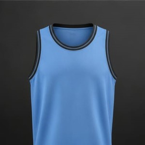 Camiseta de Baloncesto Unisex Azul sin Mangas, Absorbente de Humedad, Cuello Redondo de Poliéster, Corte Regular, para Todas las Temporadas, Ropa Deportiva para Adultos - Product Image 4