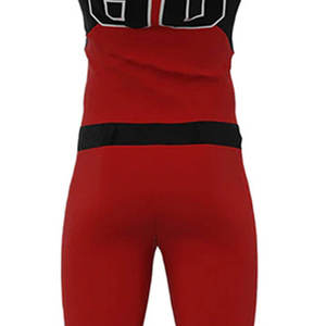 Ensemble de maillots de football américain noir et rouge pour hommes, col en V, coloris contrastés, sportif, séchage rapide, polyester et élasthanne, uniforme d'équipe d'été 80 - Product Image 6