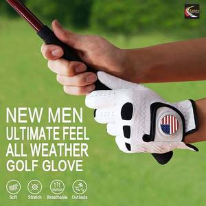 Guantes de Golf de Cuero Cabretta de Alta Calidad con Logotipo Personalizado 2026, Protección UV, para Mano Derecha e Izquierda, para Uso Deportivo - Product Image 2