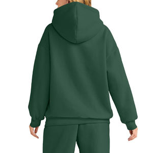 Custom Women's <b>Tracksuits</b> Heavy Weight 500 GSM 350 GSM <b>Polyester</b>/Cotton Fleece Embroidered Oversized Hoodie Shorts - Product Image 6