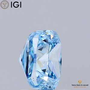 เพชรทรงสี่เหลี่ยมจัตุรัส 1.00 กะรัต รับรองโดย IGI ความสะอาดระดับ VS1 สีฟ้าสดใสแฟนซี เพชร CVD ผลิตในห้องปฏิบัติการ สำหรับออกแบบเครื่องประดับของคุณ - Product Image 6