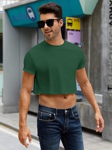 เสื้อยืดครอปทรงปกติ ผ้าฝ้ายถัก 100% สปอร์ต สตรีทแวร์ สำหรับผู้ชาย ขายส่ง รับผลิตตามแบบ เป็นมิตรกับสิ่งแวดล้อม แห้งเร็ว ระบายอากาศได้ดี ด้านหน้า - Product Image 3