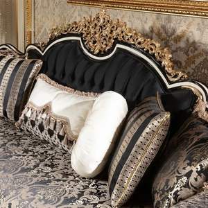 Hot Sale Luxury Hotel European Eco-Friendly <b>Sofa</b> Set Classic <b>Gold</b> Carved Upholstered for Living Room & Hotel Lobby - Product Image 5