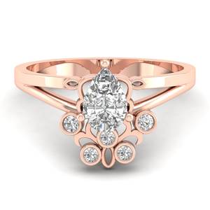 REYES Anillo de Compromiso de Oro Sólido de 14K con Diamante Cultivado en Laboratorio de Corte Pera de 0.65 Quilates para Mujer, Joyería de Lujo para Regalo de Boda - Product Image 1