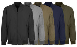 <b>Men's</b> Finished <b>Thin</b> Lightweight Canvas Winter Windproof Casual Zip-up Bomber <b>Jacket</b> with Mandarin Collar Seamless - Product Image 5