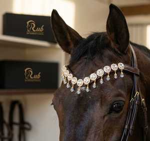 Cinturón de frente para caballo de cristal con diamantes de imitación, accesorios personalizados con logo, aparejos cómodos de cuero, modelo internacional 7860B - Product Image 3