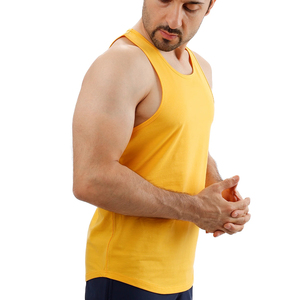 Vente en gros de débardeurs sans manches pour hommes Bosue, col rond, couleur unie, séchage rapide, respirant, tricoté, 100% coton, décontracté, de haute qualité, sportif - Product Image 1