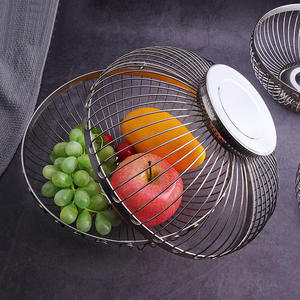 Panier à fruits en métal personnalisé, panier de rangement décoratif pour fruits, pour comptoir de cuisine, table à manger, organisateur de nourriture - Product Image 2
