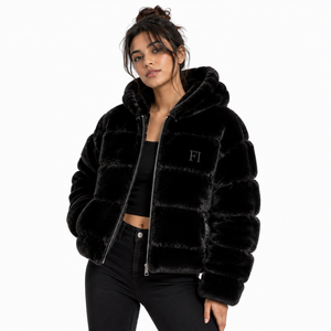Veste à capuche en fausse fourrure de haute qualité, surdimensionnée, avec fermeture éclair sur le devant, logo, manteau d'hiver chaud unisexe, sweat à capuche en molleton de coton pour homme, USA - Product Image 2