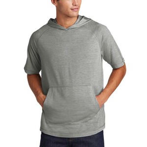 Sudadera con Capucha Casual para Hombre, Manga Corta, Gris Claro Jaspeado, Poliéster/Algodón, Jersey, Ecológica, Ligera, Bordada, Personalizada - Product Image 1