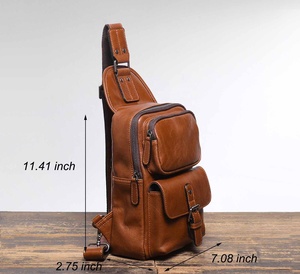 Genuine Leather Vintage <b>Chest</b> Bag Fashion Crossbody <b>Small</b> Messenger Men Cross Sling Bag Customizable Color Logo High Quality - Product Image 5