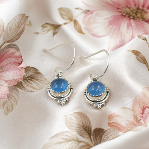 Blue Chalcedony Earrings Natural Blue Chalcedony Jewelry 925 Sterling Silver Earrings Rose Gold Yellow Gold Plated earring her - Product Image 5