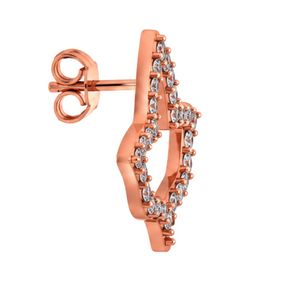 <b>Rose</b> <b>Gold</b> Leaf Outline Crystal <b>Earrings</b> Women Elegant Fashion Jewelry <b>Stud</b> <b>Earrings</b> Stylish Accessory Gift Daily Wear Premium - Product Image 2