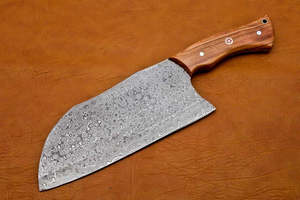 Couteau de Chef Hachoir en Acier Damas Forgé à la Main de 12 Pouces avec Manche en Bois Traditionnel et Étui en Cuir – Vente en Gros - Product Image 5