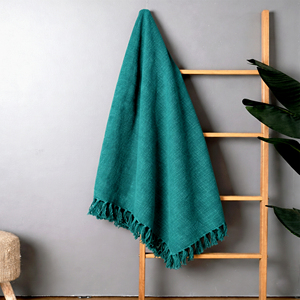 Manta Ligera de Algodón, Color Sólido, Suave y Transpirable, Cubrecama, Manta para Sofá, Hecha a Mano, Decoración para el Hogar, Tejido Natural - Product Image 4