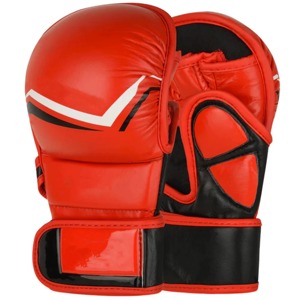 Guantes de MMA Rojos Premium con Acolchado Grueso, Guantes Profesionales de Artes Marciales para Sparring, Entrenamiento de Boxeo, Palma Abierta, Material PU - Product Image 5