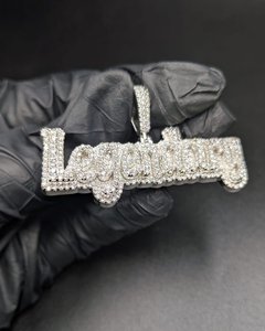Colgante de letra personalizada de plata 925 con diamante de moissanita VVS para uso unisex, colgante estilo hip hop. - Product Image 1