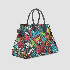 Bolso Boston para mujer, de piel auténtica, con estampado de dibujos animados, con un solo asa, de lujo, moderno, para uso diario, de gran capacidad, portátil - Product Image 2