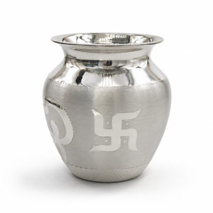 Kalash de Pooja avec assiette pour cérémonie religieuse hindoue, temple domestique, culte traditionnel, pot de Puja en métal, assiette de prière, Mandir - Product Image 1
