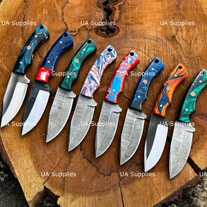Cuchillo de caza popular de acero de Damasco con punta caída, OEM, hecho a mano, hoja fija, precio de fábrica, para exteriores - Product Image 6