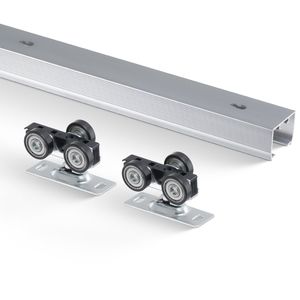 Heavy Duty 5.73 ft Sliding tascabile Hardware Track Kit di grado commerciale facile da installare 24 "-36" di larghezza porta singola liscia - Product Image 1