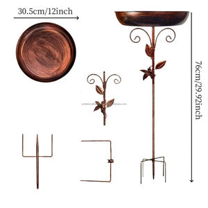 Bain d'oiseaux rustique en métal pour extérieur, décoration de jardin, construction durable, finition résistante à la rouille, parfait pour le paysage naturel et les oiseaux - Product Image 5