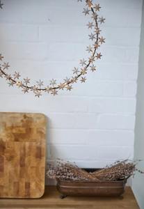 พวงหรีดดาวโลหะทำมือสไตล์เรโทรสีเงินวินเทจ สำหรับตกแต่งคริสต์มาสและตกแต่งผนังบ้านสไตล์ยุโรป - Product Image 5