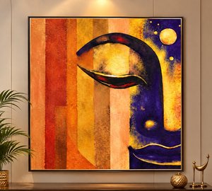 Peinture artisanale Portrait de Bouddha Peint à la main Acrylique sur toile Art contemporain Portrait abstrait Peinture sur toile Peinte à la main - Product Image 3