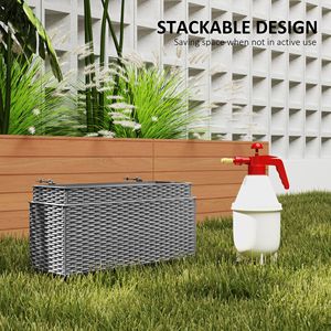 2 Pack 20 Inch Railing Flower Pots Gray Rattan Look Self-Watering Hanging <b>Planter</b> <b>Box</b> for Fence Hanging Baskets Accessories - Product Image 5