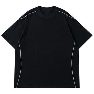 Camiseta Deportiva Moderna de Estilo Urbano para Hombre, 100% Algodón Tejido, Corte Holgado, Antiarrugas, Secado Rápido, Ropa Deportiva Informal - Product Image 1