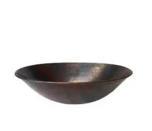 Lavabo de salle de bain rond en cuivre martelé à la main, finition bronze foncé antique, à poser sur comptoir, bol de lavabo en cuivre pur - Product Image 6