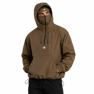 Veste coupe-vent en nylon pour homme avec cagoule intégrée, logo personnalisé, pull à capuche, streetwear d'extérieur, coque légère, vente en gros B2B - Product Image 1