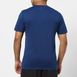 Men's <b>Navy</b> Blue O-Neck Short Sleeve Printed T-Shirt Knitted Breathable Eco-Friendly Quick Dry Streetwear - Product Image 3