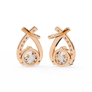 Aries Jewel Unique IGI 0.5 Ct each Round Lab Grown Diamond 14K Gold IGI Certified <b>Earring</b> <b>Tops</b> for Gift Party & Anniversary - Product Image 3