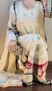 Conjunto de Kurta de Algodón Bordado Tradicional con Dupatta, Corte Holgado, Largo hasta el Suelo, Ropa Casual para Mujer, Estilo India-Pakistán - Product Image 6