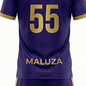 Conjunto de Camiseta y Pantalones Cortos de Fútbol Personalizados con Logotipo, Tallas Grandes, Unisex, Transpirables, Uniforme de Entrenamiento de Fútbol, 100% Poliéster, UPF 50, Secado Rápido - Product Image 3