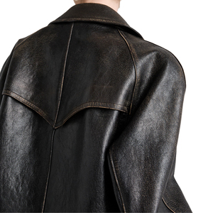 Chaqueta Blusón de Piel de Cabra para Mujer, Diseño de Lujo con Mangas Raglán, Prenda Exterior de Diseñador, Fabricante de Marca Privada Personalizada - Product Image 3