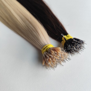 Meilleur choix pour les cheveux fins et courts personnalisables NANO RINGS 60A Bleach Color Raw Extensions de cheveux humains - Product Image 4