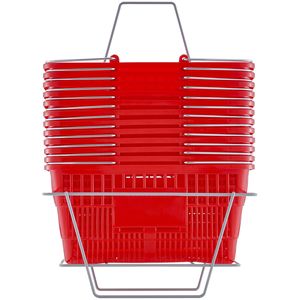 Set di 12 Cesti per la Spesa in Plastica Resistente da 21L con Manico in Metallo e Supporto, 42,48 x 30,51 x 21,78 cm, Portatili e Personalizzabili - Product Image 1
