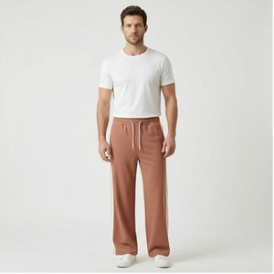 Luxe Qualité Vintage Pantalon Jogger Coton Baggy Pierre Lavé Flare Pantalon De Survêtement Délavé Lavage À L'acide Large Jambe Rayure Pantalon De Survêtement Hommes - Product Image 1
