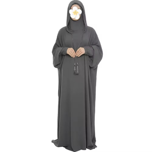 Custom Islamic Clothing Abaya Women Muslim Dress Abaya Women Casual Solid Color Robe Two-Piece Suit Hoodie Abaya Muslim Dress - Product Image 1