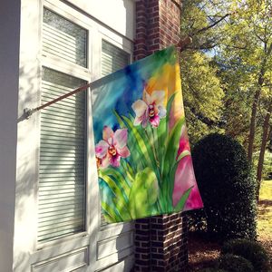 Orquídeas acuarela Casa Grande bandera Multicolor porche manga poste decorativo patio Banner pared colgante poliéster ilustraciones - Product Image 2