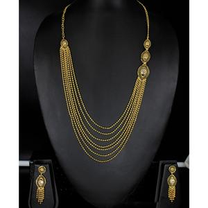 Parure de bijoux collier avec boucles d'oreilles en laiton plaqué or pur parure de bijoux collier design haute qualité Émirats arabes unis Dubaï - Product Image 2