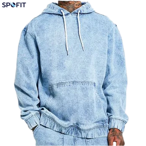Acid Washed Custom Factory Wholesale Sublimation Solid <b>Lined</b> 100% Cotton Winter Woven Windproof <b>Hoodie</b> for Women and <b>Men</b> - Product Image 1