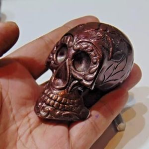 Bastón Victoriano con Empuñadura de Calavera de Latón Pulido Antiguo, Eje Decorativo de Metal para Bastón, Regalo - Product Image 1