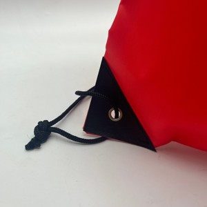 Red <b>Drawstring</b> <b>Backpack</b> With Zipper Pocket Portable Polyester Sport Bag Outdoor Use Wholesale OEM Supplies - Product Image 3
