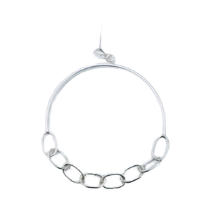 <b>Silver</b> 925 Simple Half Round <b>Chain</b> Dangle Earpin Design Jewelry Wholesale Factory in Thailand - Product Image 1