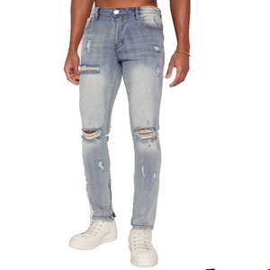 Designer Vintage Streetwear Skinny <b>Men</b> Distressed <b>Trouser</b> Denims OEM Service New Arrival Quick dry <b>Men's</b> Distressed <b>Trouser</b> - Product Image 1