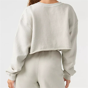 Women's Winter Printed Cropped Sweatshirt Long Sleeve <b>Fleece</b> Soft Casual <b>Top</b> - Product Image 2